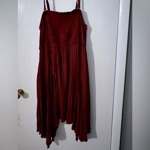Red Buffalo check handkerchief hem torrid dress w pockets